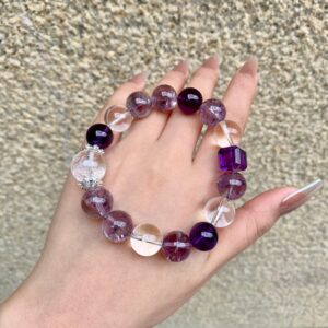 Amethyst & Silver Bracelet – Mystic Harmony