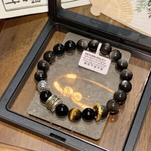 Black Obsidian & Tiger Eye Bracelet – Protection Shield